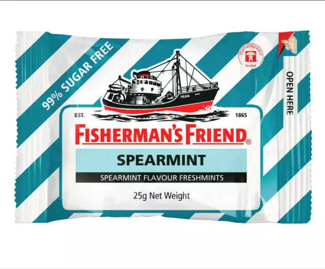 12 x Fishermans Friend, Fisherman's Spearmint Strong Menthol Lozenges 25g 3