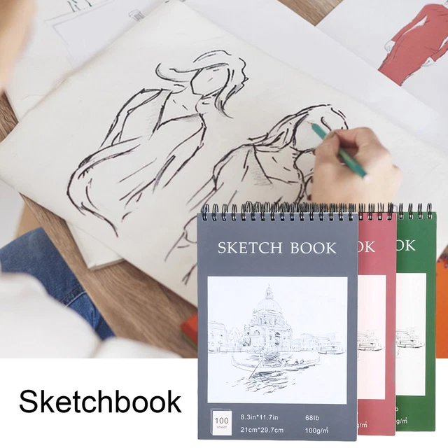 WRITING BOOK WIRE Bounding Sketchbook Premium Spiral with Thick Acid