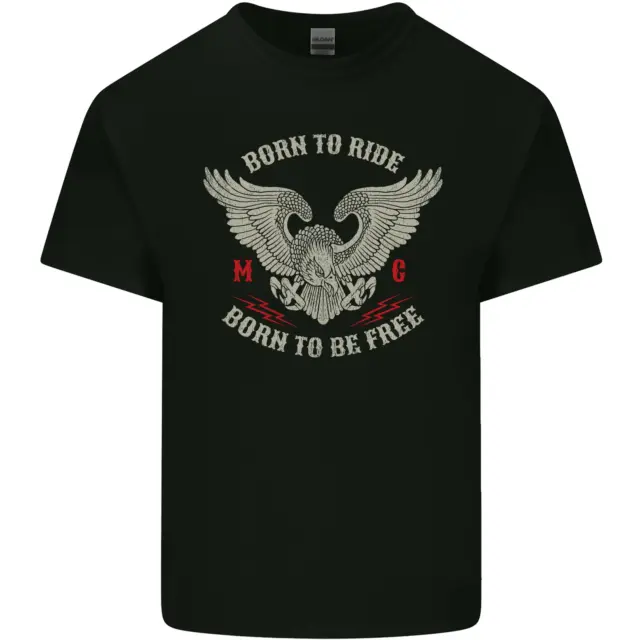 T-shirt top da moto Born to Ride biker da uomo cotone