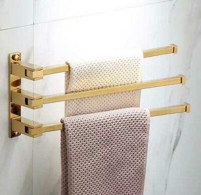 Towel Rack Swivel Bars Rail Holder Hanger Fold Wall Shelf Bathroom Accessories