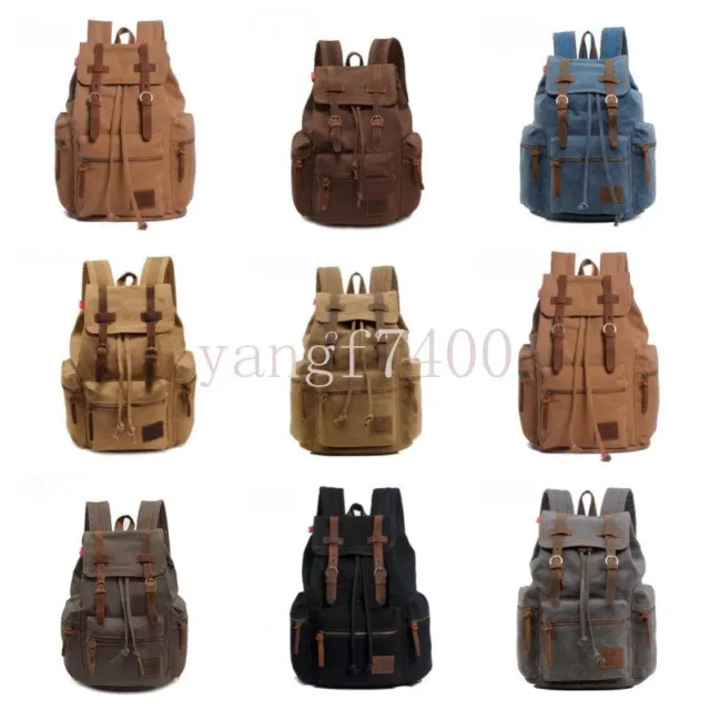 Large Capacity Canvas For School Hiking Travel Laptop Bag Vintage Backpack New