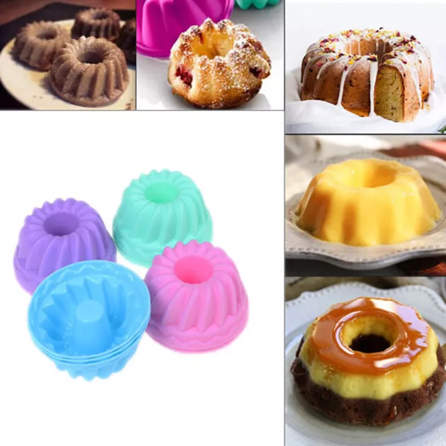 12 unids/set molde de gelatina para hornear pudín de silicona Cupcake Muffin