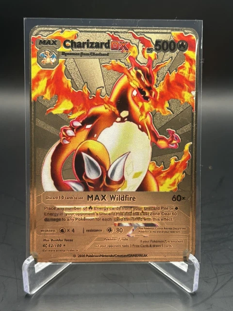 CHARIZARD DX 52/100 Gold Metal Pokemon Card Max Wildfire HP500 $99.99 - PicClick CHARIZARD DX 52/100 Gold Metal Pokemon Card Max Wildfire HP500 $99.99 - PicClick