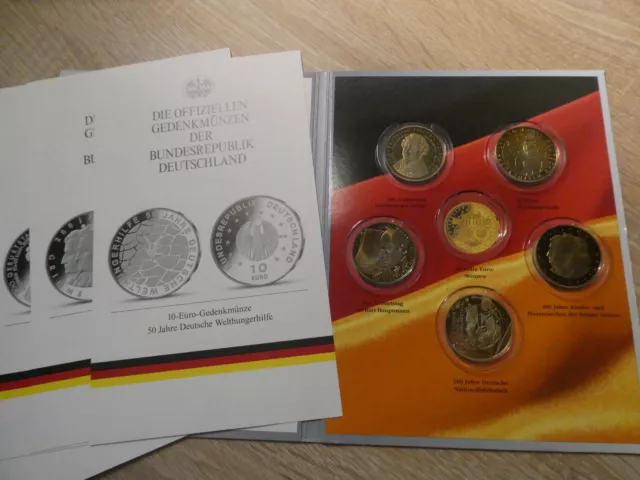 5 x 10 Euro Gedenkmünzen-Set 2012 im MDM-Folder