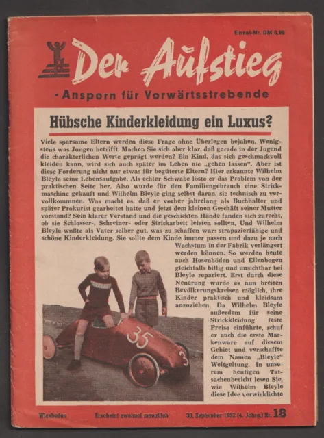 Der Aufstieg - Heft Nr. 18 vom Sep. 1952 - Ansporn für Vorwärtsstrebende -