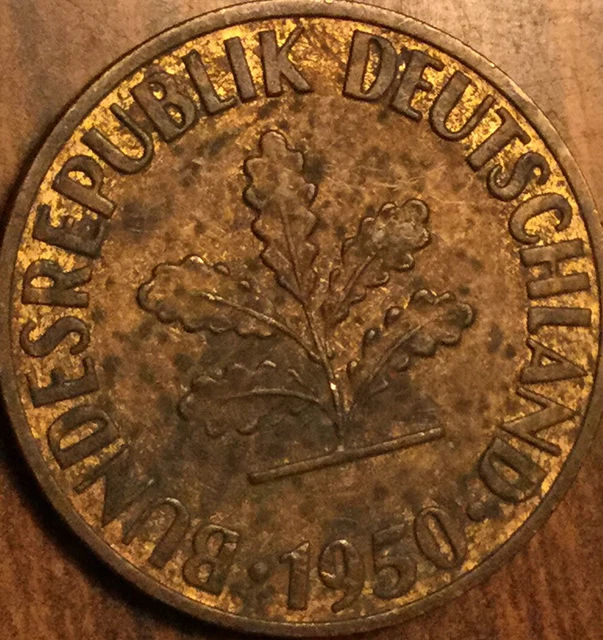 1950 Germany 10 Pfennig Coin