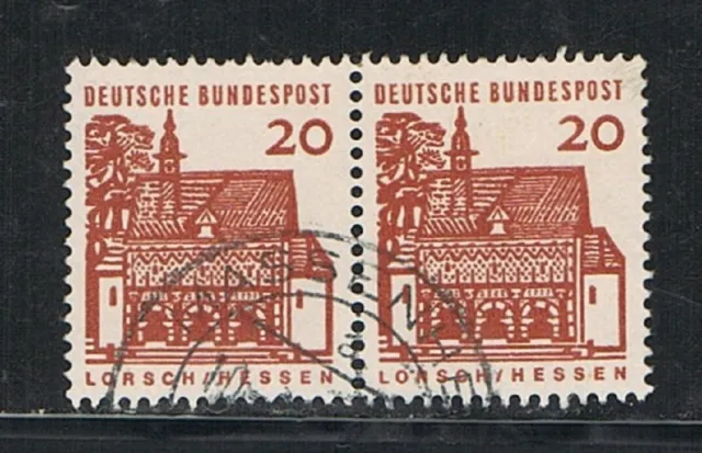 Deutsche Bauwerke klein 20(Pf) 456 waagerechtes Paar gestempelt