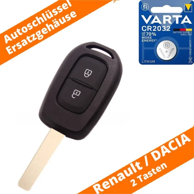 Auto Schlüssel Ersatz Gehäuse 2 Tasten Renault Dacia Sandero Duster VA2 + CR2032