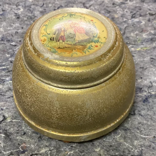 Art Deco Vintage Powder Makeup Box Footed Ornate Lady Victorian Antique