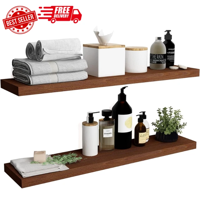 Allen 8" Deep Floating Shelves Set Of 2 Reclaimed Wood Wall Shelf Rustic Wall Mo