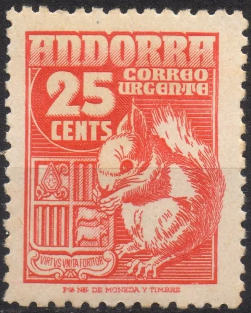 ANDORRA Spagnola 1949 - Espresso - MNH** 25 c. #S#ANY