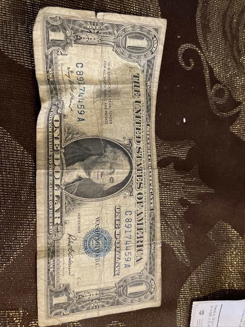 1957 Silver Certificate Rare Dollar Bill Blue Seal Old US Bill $1 Money Series C