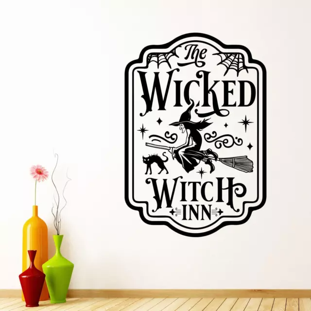 Wall Sticker The Wicked Witch Inn Decal  Halloween Home Décor Sign