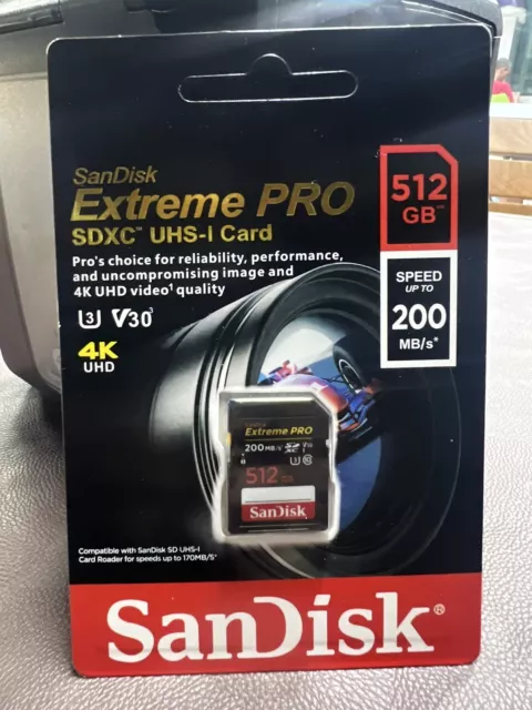 SanDisk 512GB Extreme PRO SDXC UHS-I Memory Card - 200MB/s, SDSDXXD-512G-GN4IN