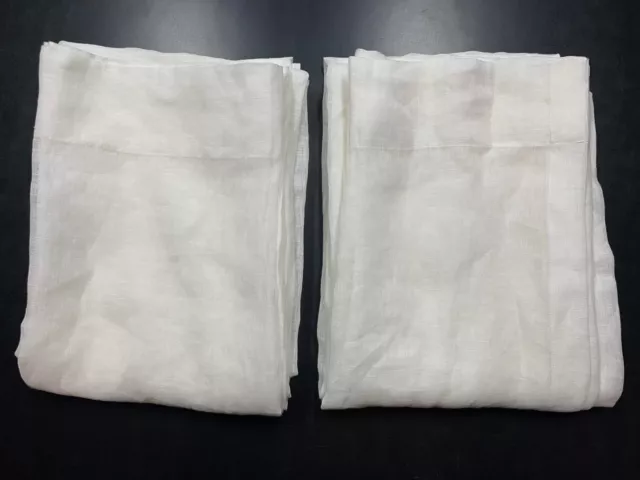 Pair of Custom Restoration Hardware Belgian Sheer Linen Curtains Ivory 130Lx45W Pair of Custom Restoration Hardware Belgian Sheer Linen Curtains Ivory 130Lx45W