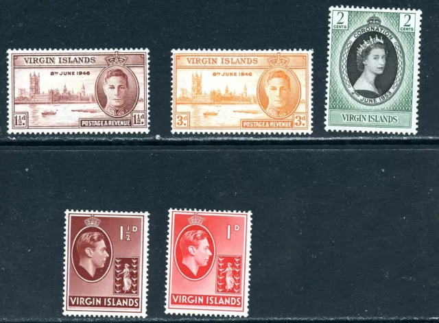Lot 18682 Mint H  Og Five Stamps British Colony Virgin Islands