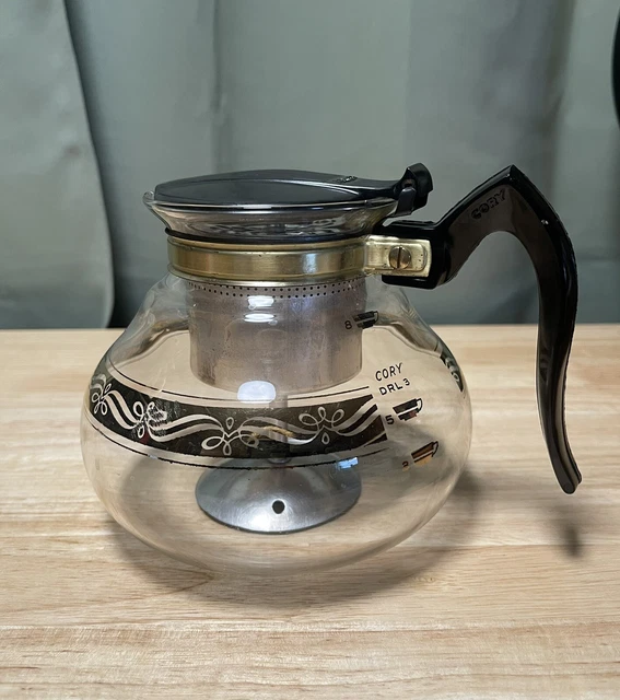 Vintage Cory DRL 3 Glass Coffee Percolator Pot with Metal Insert 8 Cup Vintage Cory DRL 3 Glass Coffee Percolator Pot with Metal Insert 8 Cup