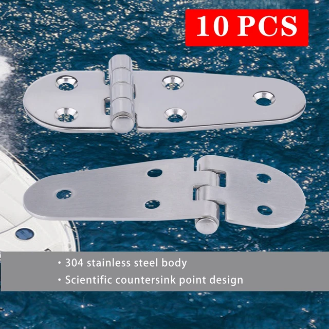 10X Stainless Steel Strap Hinges for Marine Boat/Door/ Cabinet Hinges