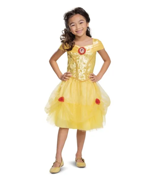 Girls Disney Princess BELLE Beauty & the Beast Costume Size S(4-6) Dress Up NWT