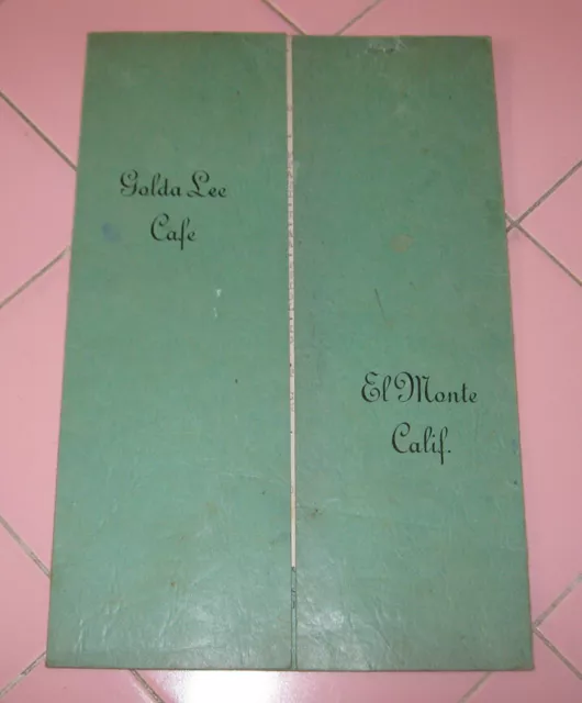 Vintage 1940s Golda Lee Cafe Menu El Monte California Breakfast Lunch Dinner