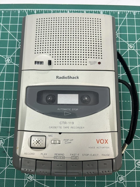 Vintage Radio Shack CTR-119 Voice Activated Cassette Recorder. Tested. c8