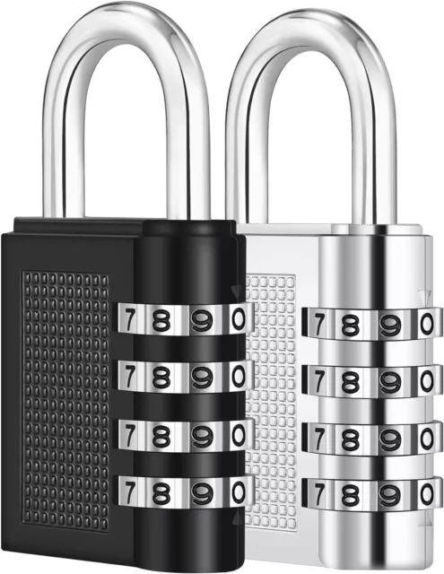 2PCS Combination Locks 4 Digit Outdoor Waterproof Padlock for School Gym Locker