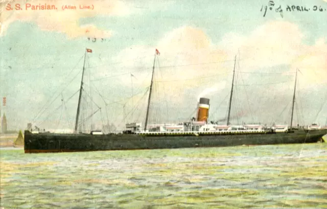 1926 postcard Allan Line ocean liner SS PARISIAN
