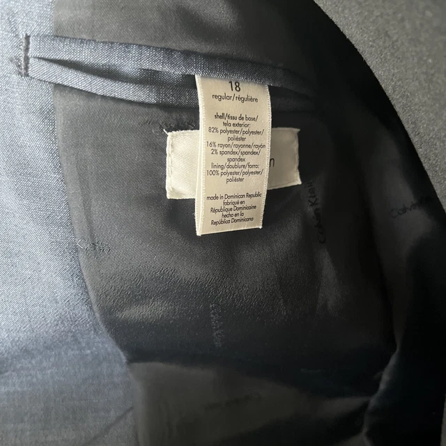 Giacca abito normale blu Calvin Klein 3 pezzi S18 e pantaloni e camicia S16 6