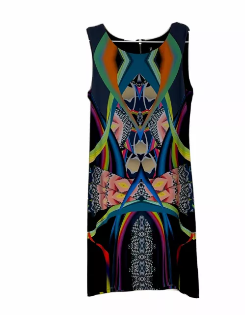 R  ROCKMANS GEOMETRIC BRIGHTS BODYCON STRETCH DRESS Size S Kaleidoscope As New