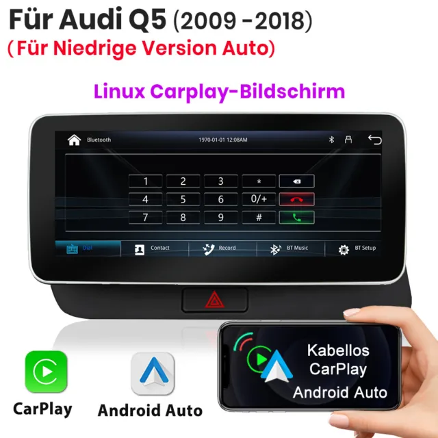 Linux Carplay 10.25 Pour Audi Q5 2009-2018 Car Autoradio GPS