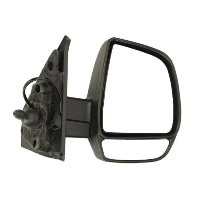 Left Passenger Side Wing Mirror Cover Cap For Fiat Doblo MK2 (2010-2023) - Black, Clip-On Replacement