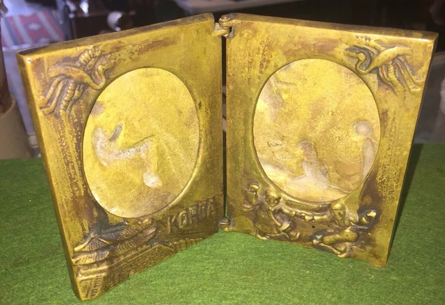 Vintage Brass “Korea” Picture Frame Double Frame EXCELLENT CONDITION