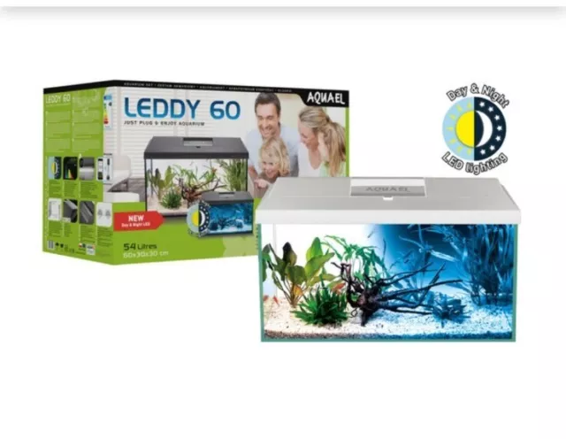 AQUAEL Aquarium Set LEDDY LED DAY&NIGHT komplett inkl. Abdeckung, Filter,Heizer