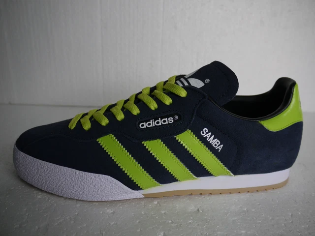ADIDAS ORIGINALS SAMBA Super Blue Suede CUSTOM Green Stripes & Laces (UK  8.5) 74.99 - PicClick UK