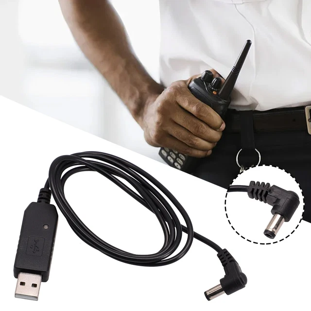Cavo di ricarica USB per walkie talkie UV5R HP UV9R wireless nero portatile