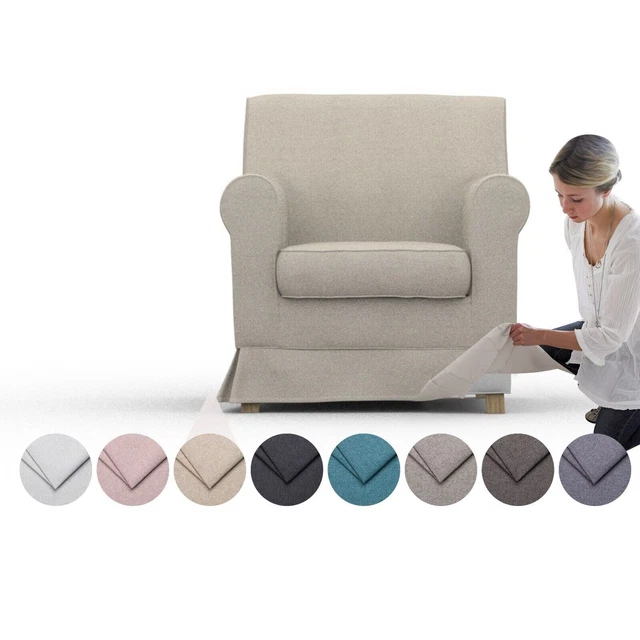Housse Sur Mesure Pour Fauteuil Ektorp IKEA – Tissu Mélange Cachemire, Résistant à L'eau – Neuf