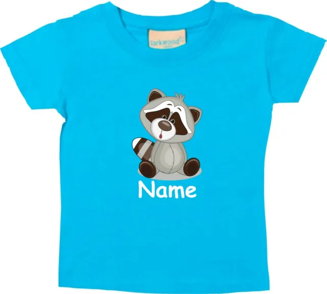 Baby Shirt, Waschbär Tier Motiven mit Wunschnamen