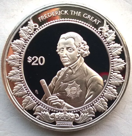 Liberia 1997 Frederick The Great 20 Dollars 1oz Silver Coin,Proof