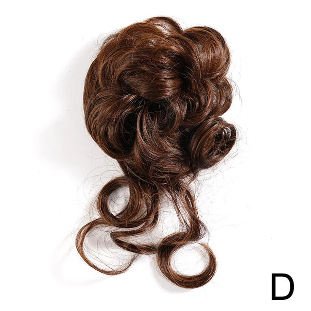Light brown Messy Bun Hair Piece Scrunchie Updo Wrap Hair Extensions Real Hum B7