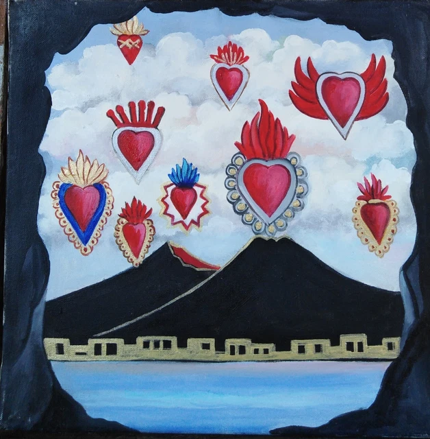 NAPOLI  POP ,OLIO SU TELA 20 x 20 CM DIPINTO A MANO MADE IN ITALY