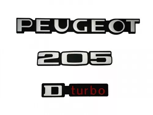 Logo Peugeot 205 D Turbo Monogramme Rouge Et Gris Kit De 3