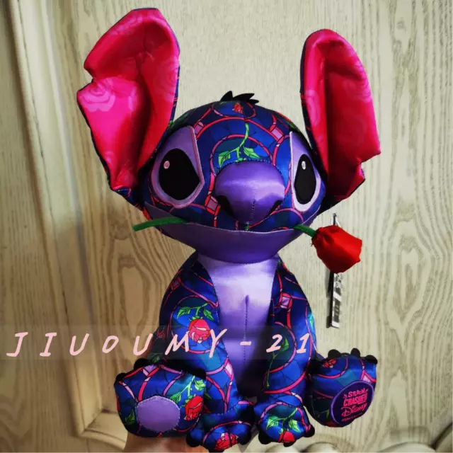 AUTHENTIC DISNEY STORE Stitch Crash Beauty And The Beast Plush Rose ...