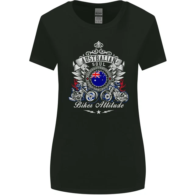 T-shirt da donna taglio più largo Australian Biker Australia moto da moto