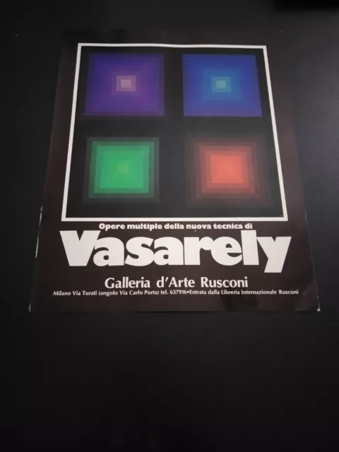 1974 VICTOR VASARELY MOSTRA PERSONALE A MILANO VINTAGE AD PUBBLICITA design deco