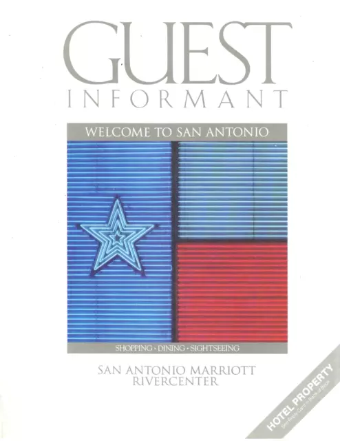 San Antonio Guest Informant Hotel Book 1991-92 Advertising Visitor Information