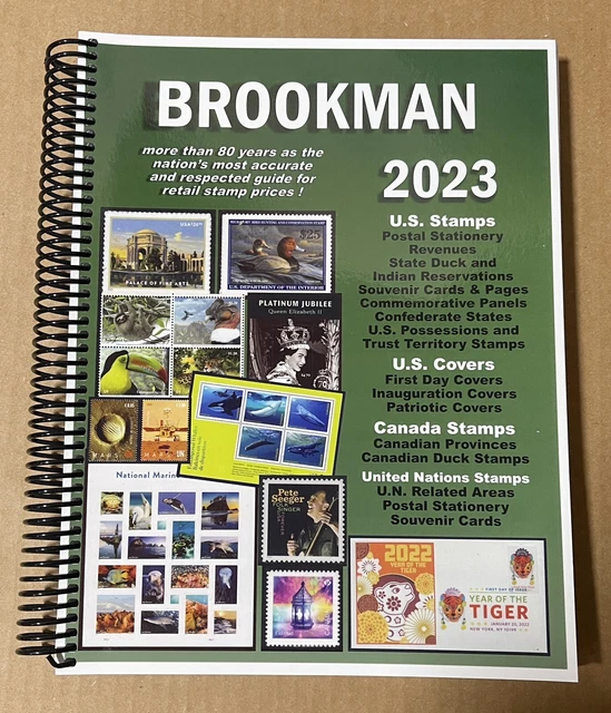 2023 BROOKMAN POSTAGE Stamp Catalogue US Canada UN Spiral Color Price