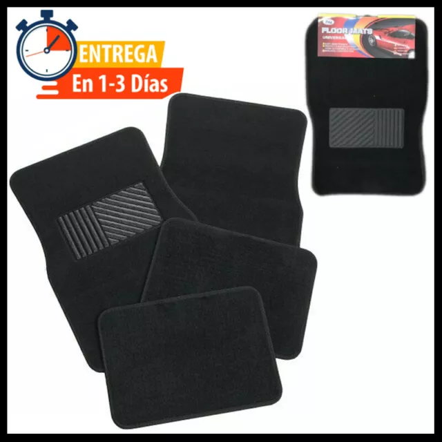 Juego 4 Alfombras para Coche de Moqueta Alfombrillas Antideslizante Universal