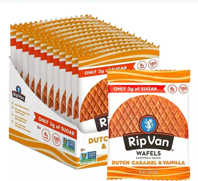 Dutch Caramel & Vanilla Stroopwafels - Healthy Snacks - Non GMO Snack - Keto Fri