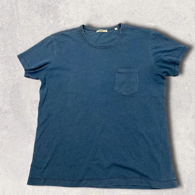 Buck Mason Mens Blue Short Sleeve T Shirt Size Large L Denim Look 100% Cotton