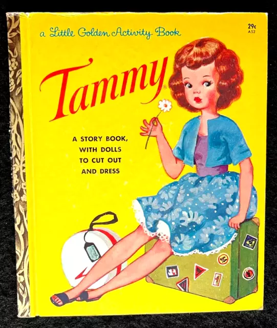 TAMMY w/ UNCUT PAPER DOLLS & CLOTHES ~ vintage Little Golden Book A52,  Ideal